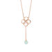 Halskette Clover Charm, Aqua Chalzedon, 18 Karat Rosegold vergoldet