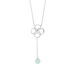 Halskette Clover Charm, Aqua Chalzedon, 925 Sterlingsilber