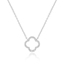 Halskette Clover mit Diamanten, 18 Karat Wei�gold