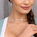 Halskette Flying Gems, Gr�ner Achat, 90cm, 18 Karat Gelbgold vergoldet 