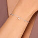 Freundschaftsarmband mit Letter Charm, 14 Karat Rosegold mit Diamanten 
