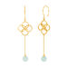 Ohrh�nger Clover Charm, Aqua Chalzedon, 18 K Gelbgold vergoldet