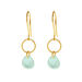 Ohrh�nger Heart Stone, 18 K Gelbgold vergoldet, Aqua Chalzedon