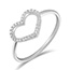 Ring Herz mit Diamanten, 18 Karat Wei�gold