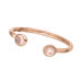 Silber Open Ring, Rosenquarz, Rosegold