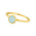 Stacking Ring, Aqua Chalzedon, 6mm, 18 K Gelbgold vergoldet