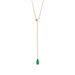 Y-Halskette Gem Drop, Gr�ner Achat, 18 Karat Rosegold vergoldet