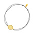 Gl�cksb�ndchen Slices, 18 K Gelbgold vergoldet, Grau 