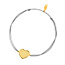 Gl�cksb�ndchen Heart-Disc, matt, Gelbgold vergoldet, grau 