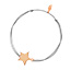 Gl�cksb�ndchen Star-Disc, matt, Ros�gold vergoldet , Grau 