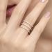 Ring Triple mit Diamanten, 18 Karat Gelbgold 