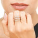 Ring Triple mit Diamanten, 18 Karat Wei�gold 
