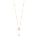 Halskette Clover Charm, Aqua Chalzedon, 18 Karat Gelbgold vergoldet 
