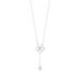 Halskette Clover Charm, Aqua Chalzedon, 925 Sterlingsilber 