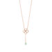 Halskette Clover Charm, Aqua Chalzedon, 18 Karat Rosegold vergoldet 