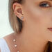 Ohrstecker Three Gems, Aqua Chalzedon, 18 K Gelbgold vergoldet 