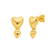 Ohrstecker Two Hearts, 18 K Gelbgold vergoldet 