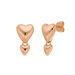 Ohrstecker Two Hearts, 18 K Rosegold vergoldet 
