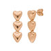 Ohrstecker Three Hearts, 18 K Rosegold vergoldet 