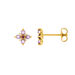 Ohrstecker BLOOM, Amethyst/Rhodolith, 18 Karat Gelbgold vergoldet 