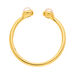 Silber Open Ring, Rosenquarz, Gelbgold 