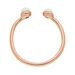 Silber Open Ring, Perle, Rosegold 