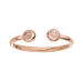 Silber Open Ring, Rosenquarz, Rosegold 