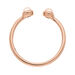 Silber Open Ring, Rosenquarz, Rosegold 