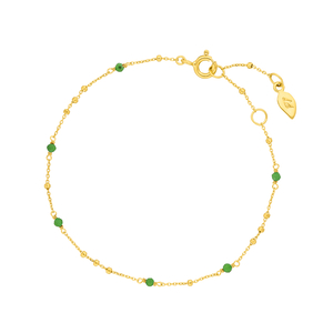Armkette Flying Gems, Gr�ner Achat, 18 K Gelbgold vergoldet