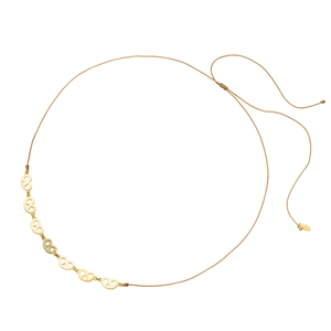 Choker Brezn, 18 Karat Gelbgold vergoldet, Beige