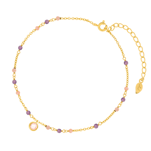 Fu�kette Purple Love, 18 Karat Gelbgold vergoldet