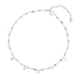 Fu�kette Rainbow, Amazonit, 925 Sterlingsilber