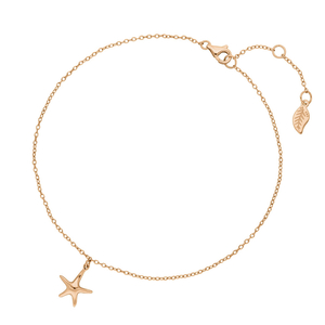 Fu�kette STARFISH, 18 K Rosegold vergoldet