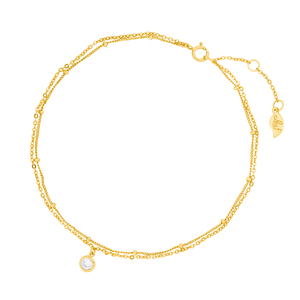 Fu�kette Two Chains, 18 K Gelbgold vergoldet