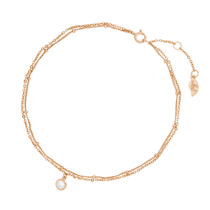 Fu�kette Two Chains, 18 K Rosegold vergoldet