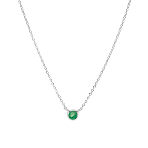 Halskette Smaragd, 14 Karat Wei�gold