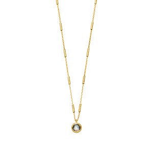 Halskette Solit�r, Labradorit, 18 Karat Gelbgold vergoldet
