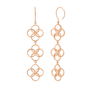 Ohrh�nger Clover Charm, 18 K Rosegold vergoldet