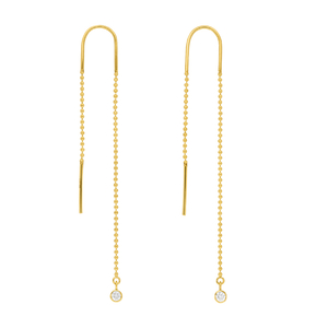 Ohrringe MY FIRST DIAMOND, ball chain, 14 Karat Gelbgold