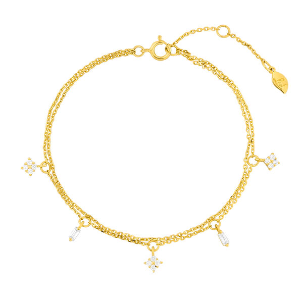 Armkette CRYSTAL, 18 K Gelbgold vergoldet
