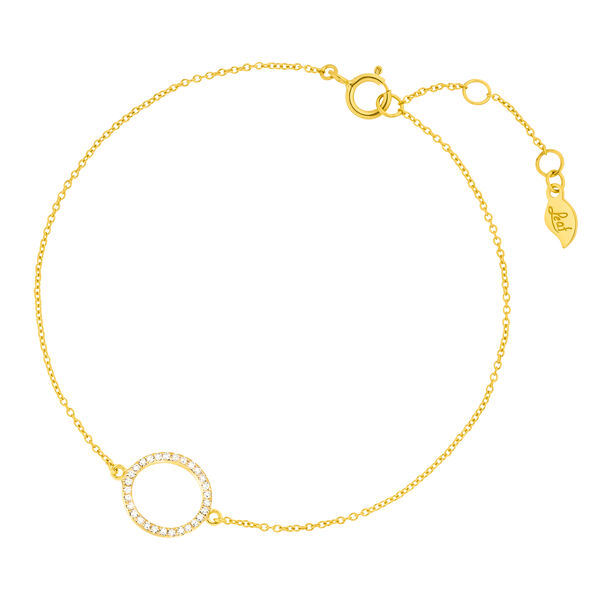 Armkette Circle mit Diamanten, 18 Karat Gelbgold