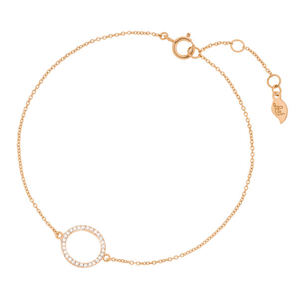 Armkette Circle mit Diamanten, 18 Karat Rosegold