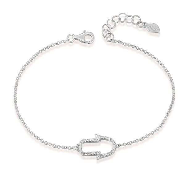 Armkette Fatima mit Diamanten, 18 Karat Wei�gold