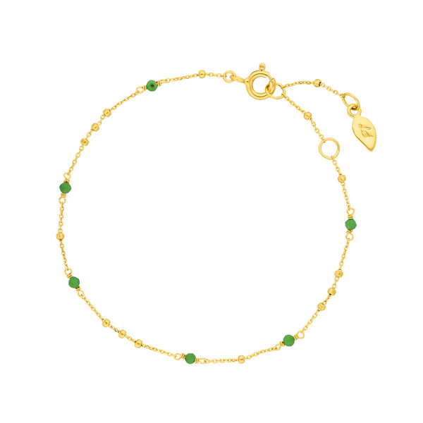 Armkette Flying Gems, Gr�ner Achat, 18 K Gelbgold vergoldet