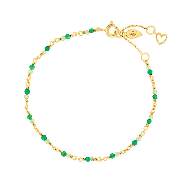 Armkette Gr�ner Achat, 18 K Gelbgold vergoldet