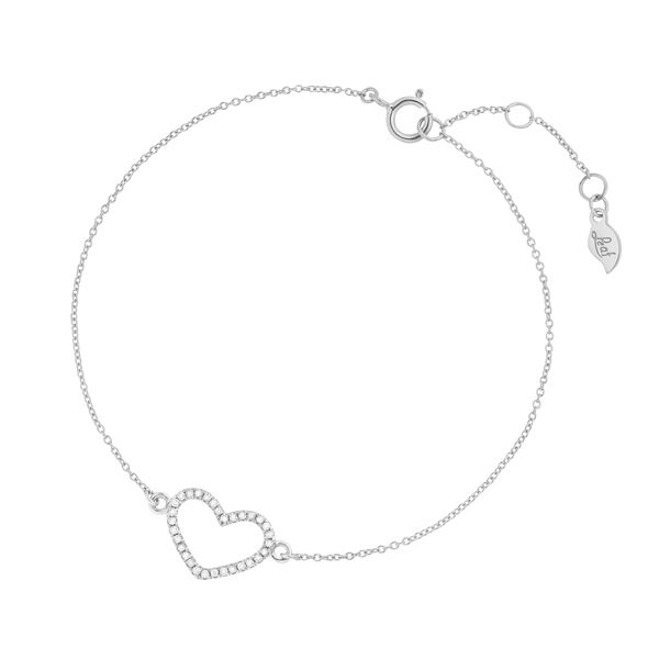 Armkette Heart mit Diamanten, 18 Karat Wei�gold