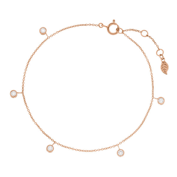 Armkette MY FIRST DIAMOND Charms, 14 Karat Rosegold