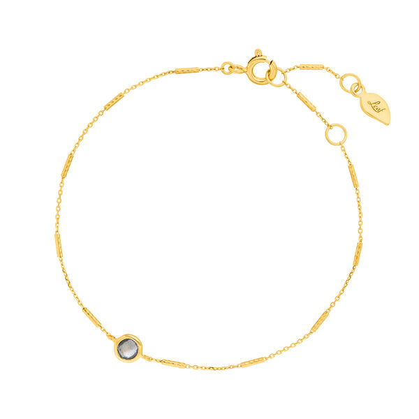 Armkette Solit�r, Labradorit, 18 K Gelbgold vergoldet