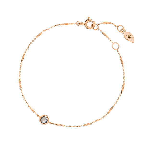 Armkette Solit�r, Labradorit, 18 K Rosegold vergoldet