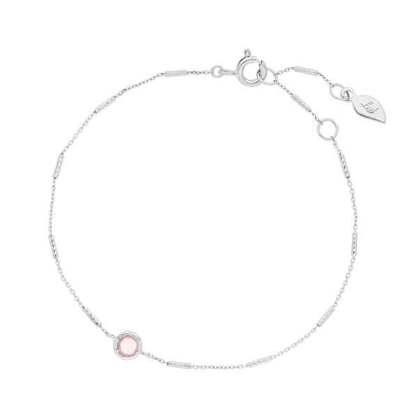 Armkette Solit�r, Rosenquarz, 925 Sterlingsilber